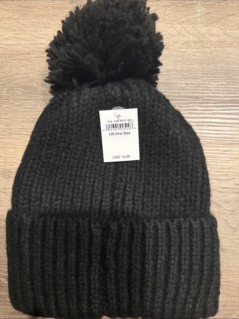 American Eagle Black Pom Pom Knit Beanie